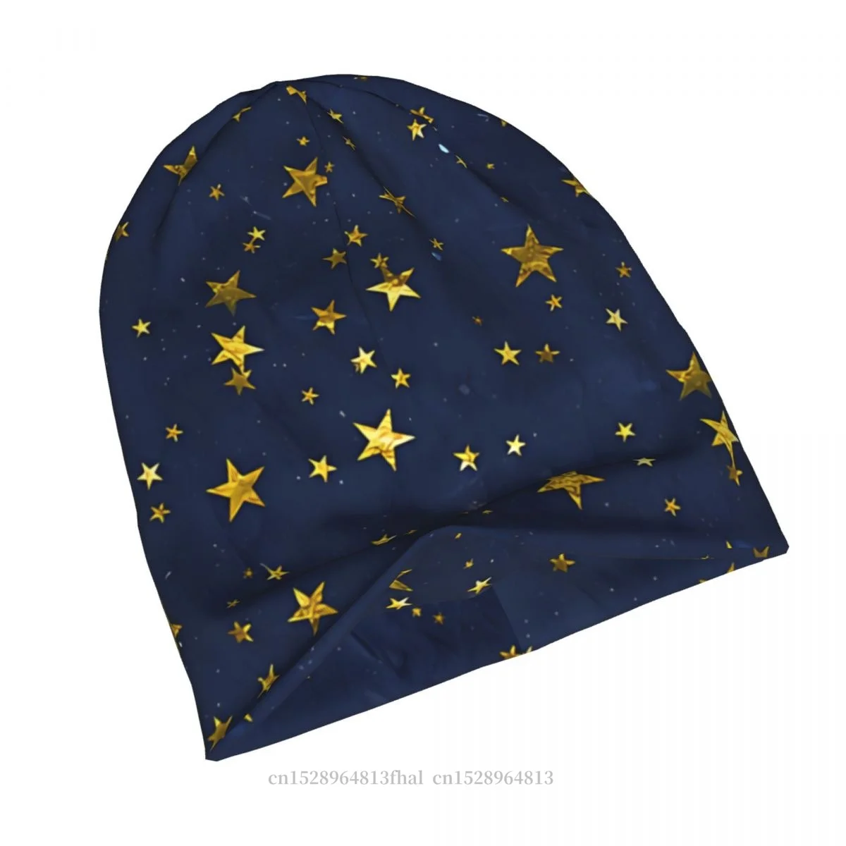 Outdoor Hats Golden Stars On Textured Dark Blue Background Thin Hat Bonnet Special Skullies Beanies Caps Men Women's Earmuffs