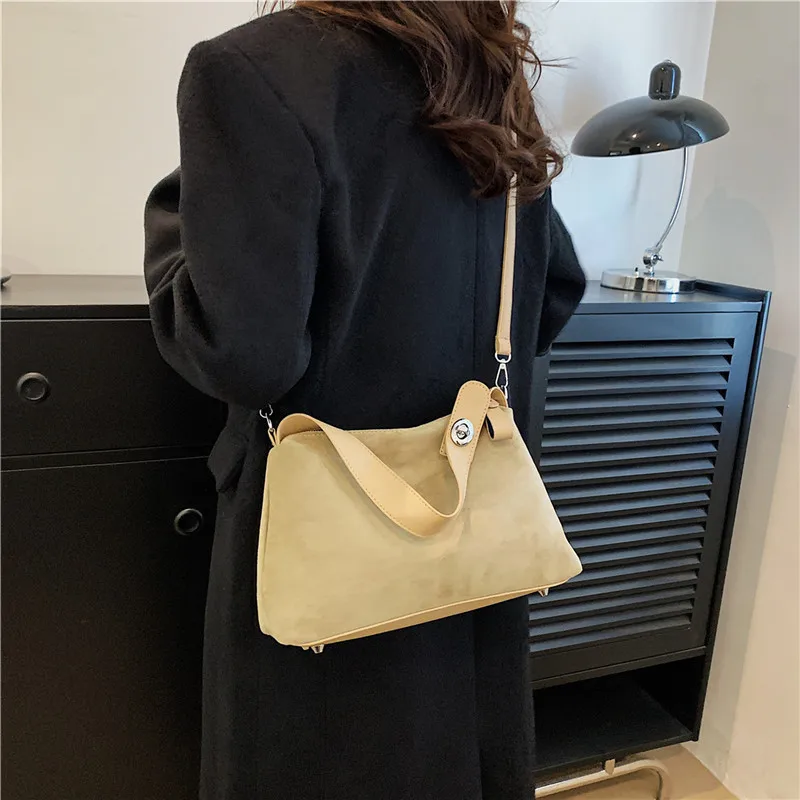 Luxury Designer Shoulder Bag for Women, Fashionable PU Imitation Deerskin Portable Coin Purse 2023 Fashion Trend Tote Cross-body