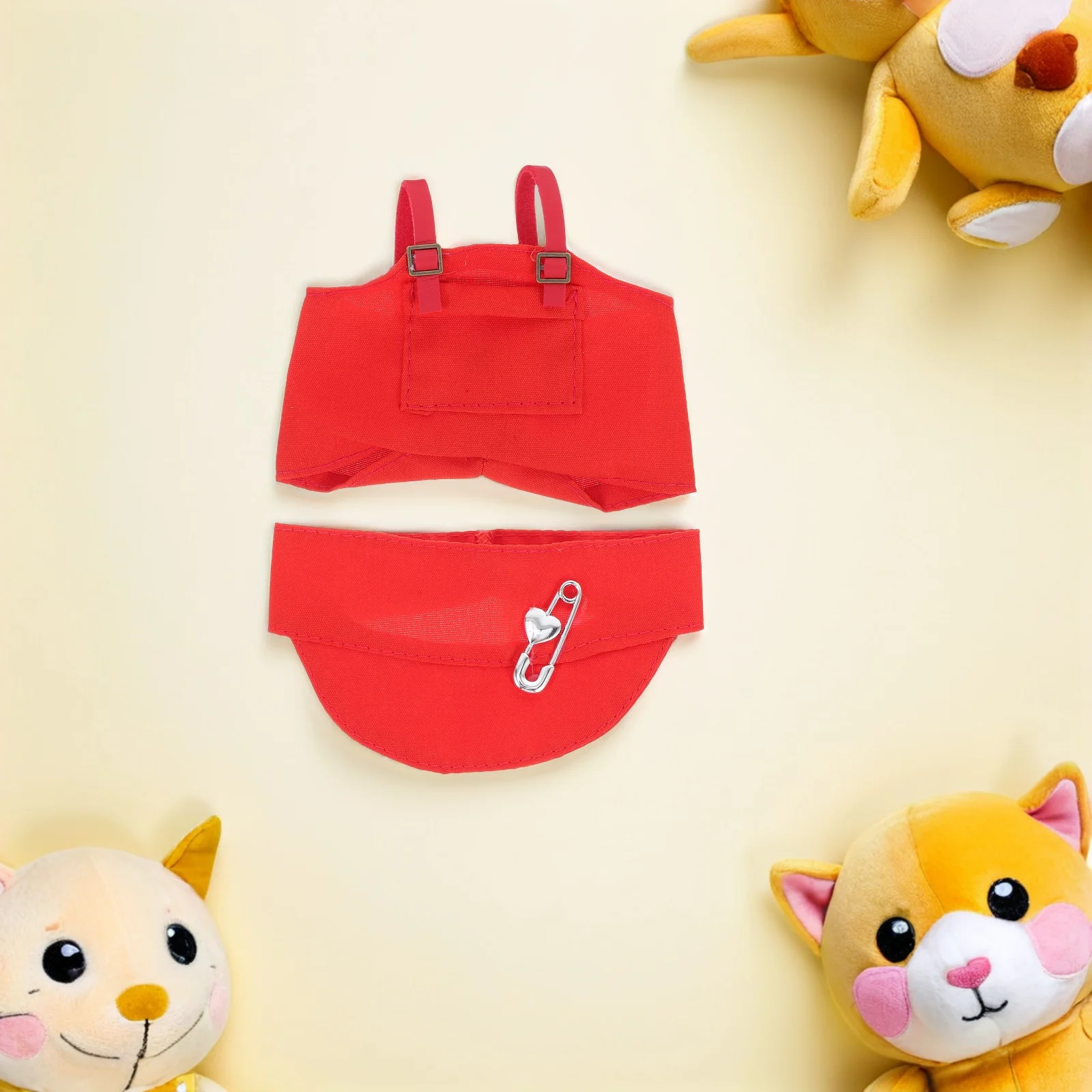 1 set adorabile vestito rosso 17 cm figura action outfit decorazione fai da te include pantaloni per cappelli bambini vestire gioco grucce per vestiti