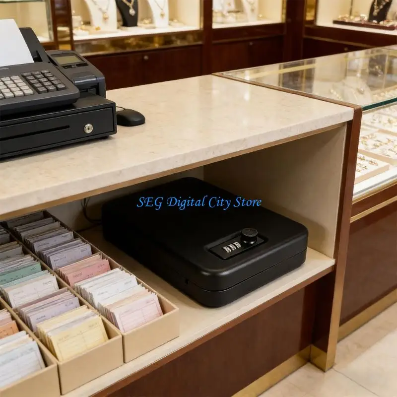 

U75B Heavy Iron Jewelry Box with Safe Combination Lock Jewelry Holder Box Perfect For Organizing Bracelets & Other Valuables