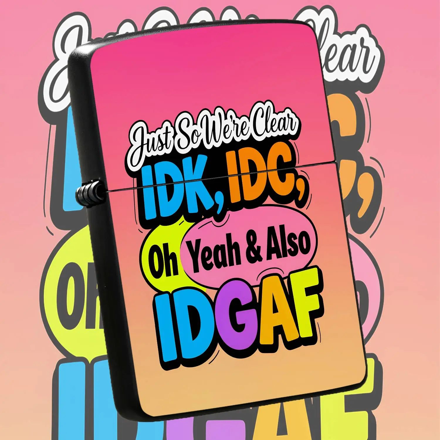 Fun Trendy Slogan Lighter Clear Statement Idk Idc Idgaf Printed Portable Lighter Bright Gradient Stylish All-Purpose Lighter For Daily Use Candle Camping Hiking Gag Gift For Friends Family Lightweight Compact Handy Tool A Humorous And Inter