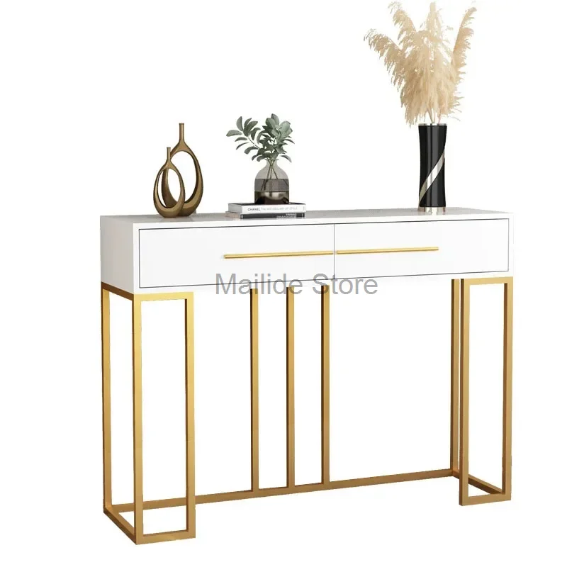 American Designer Console Tables Leisure Home Iron Console Table for Hallway Modern Living Room Furniture Living Room Cabinets