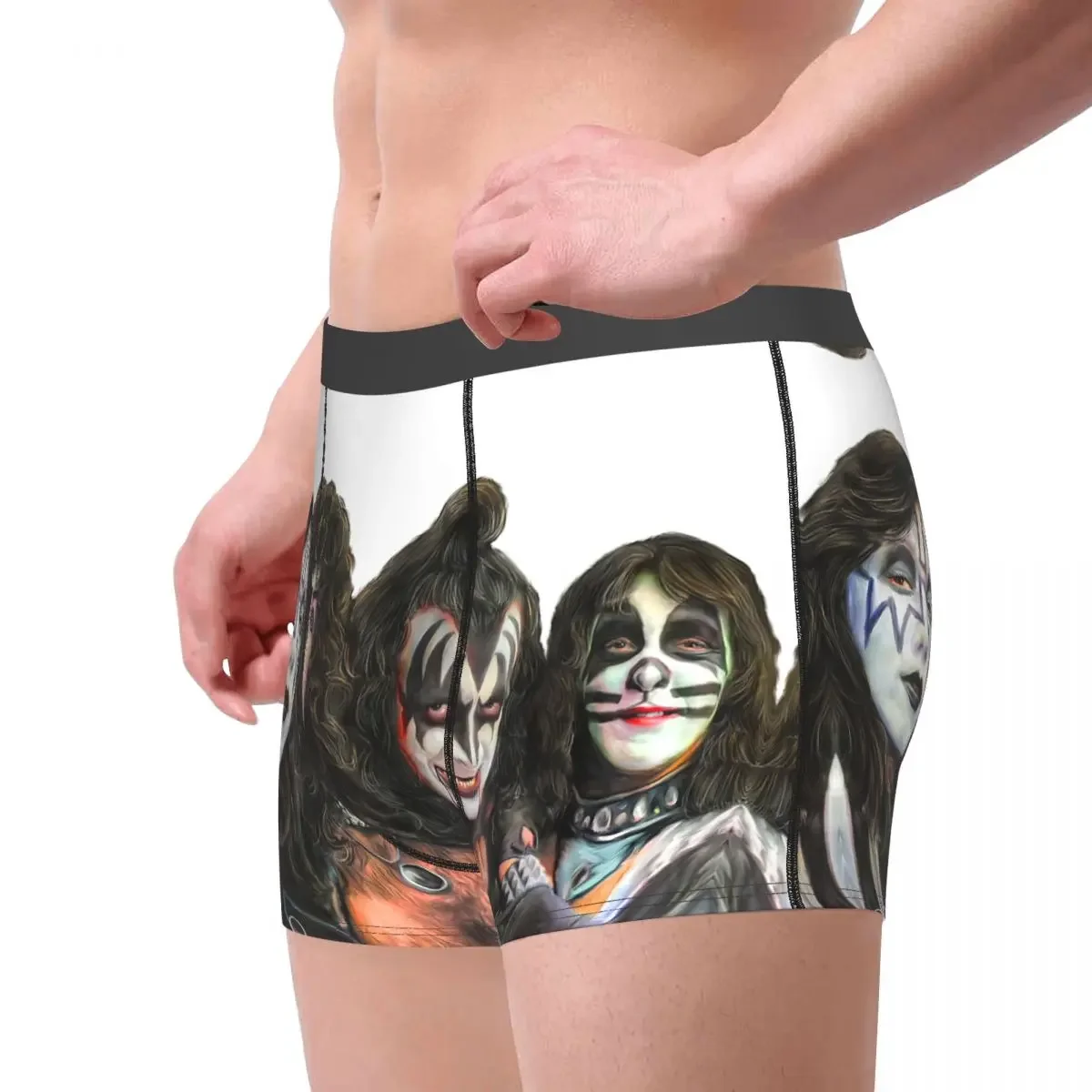 Kiss Band Underpants Breathbale Panties Male Underwear Print Shorts Boxer Briefs