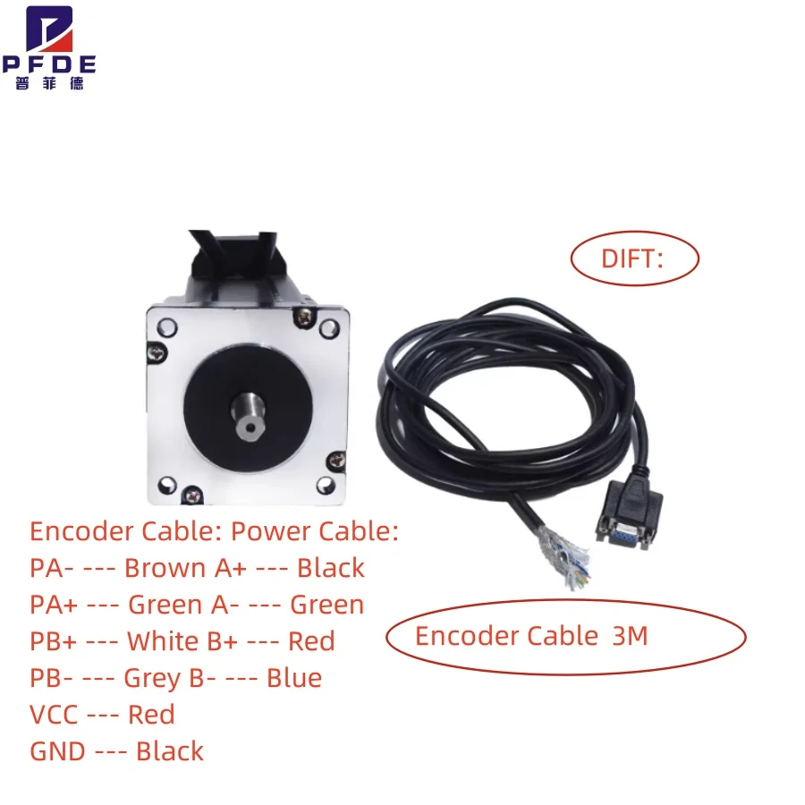 Nema 24 Closed Loop Stepper Motor 3N 4N  With Nema24 Hybrid Step Driver HBS57 + 3M Encoder Cable