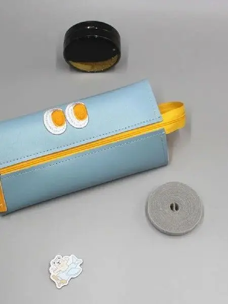 

Practical Cartoon Eye Design Faux Leather Pencil Pouch Eco-Friendly Durable Writing Instrument Case for School And Office