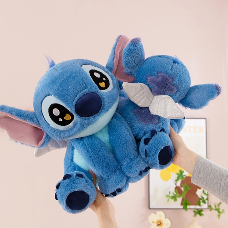 لعبة ديزني ستيتش القطيفة 25 سم، دمية الجلوس الملاك، شكل كرتوني، ديكور منزلي ناعم ومريح، هدية عيد الميلاد/الكريسماس #4