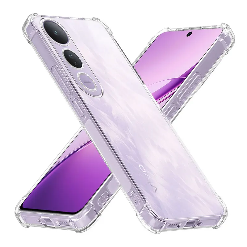 Image of Für Vivo V50 Lite Vivo V50 Fall Klar Silikon Weiche Telefon Fall Für Vivo V50 V50 V50 Lite 5G Transparent stoßfest Airbag Abdeckung