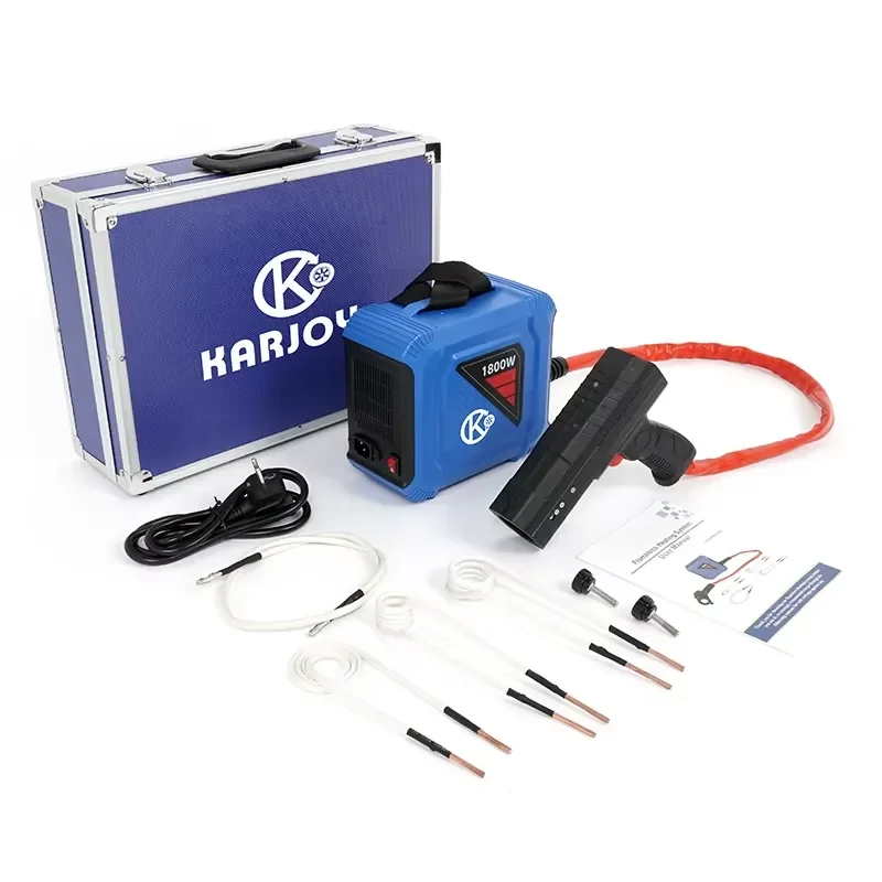 KARJOYS KJ-DIH1800W 1800W Stainless Steel DC Handheld Induction Heating Tool Flameless Coil Kit for Car Disassembly High