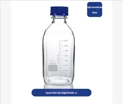 1000ml Lab Transparent Screw cap Reagent bottle Sealed bottle Glass Square Laboratory Sample Bottle