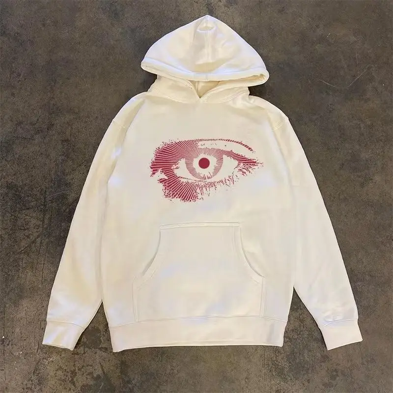 Oversized Pattern Red Eye New Sweatshirt Hoodie Couple Clothes Hip Hop Harajuku Pullover Hoodies Casual Loose Hooded Streetwear