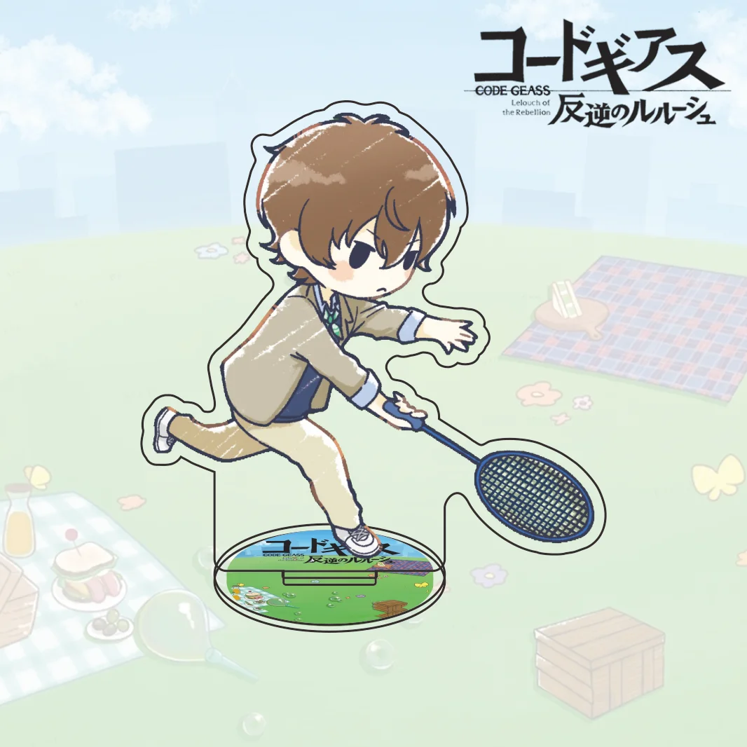 New Code Geass Picnic Sports Series Acrylic Stand Lelouch C.C. Suzaku Equal Height Q Version Desktop Decoration Anime Keychain