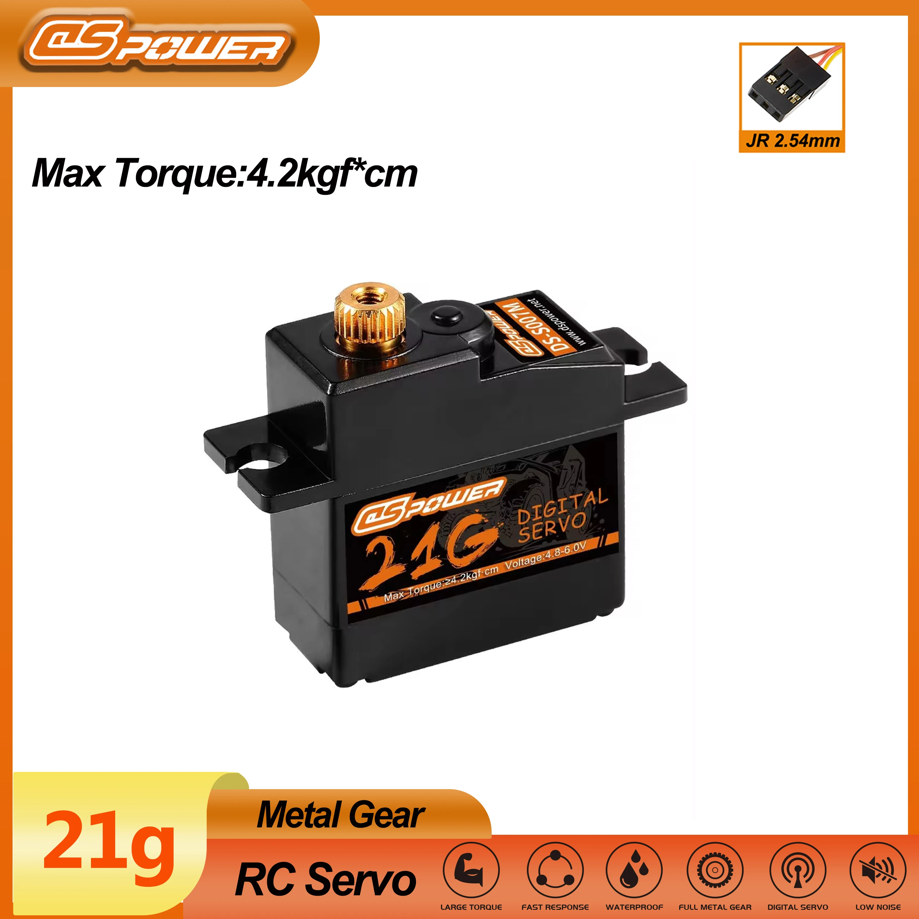 

DSpower 21g Metal Gear Mini Servo 4.2KG 17g Servo for 1/18 1/16 1/14 RC Car Slash E-Revo 144001 MN99S MJX Hyper Go 14209 14210