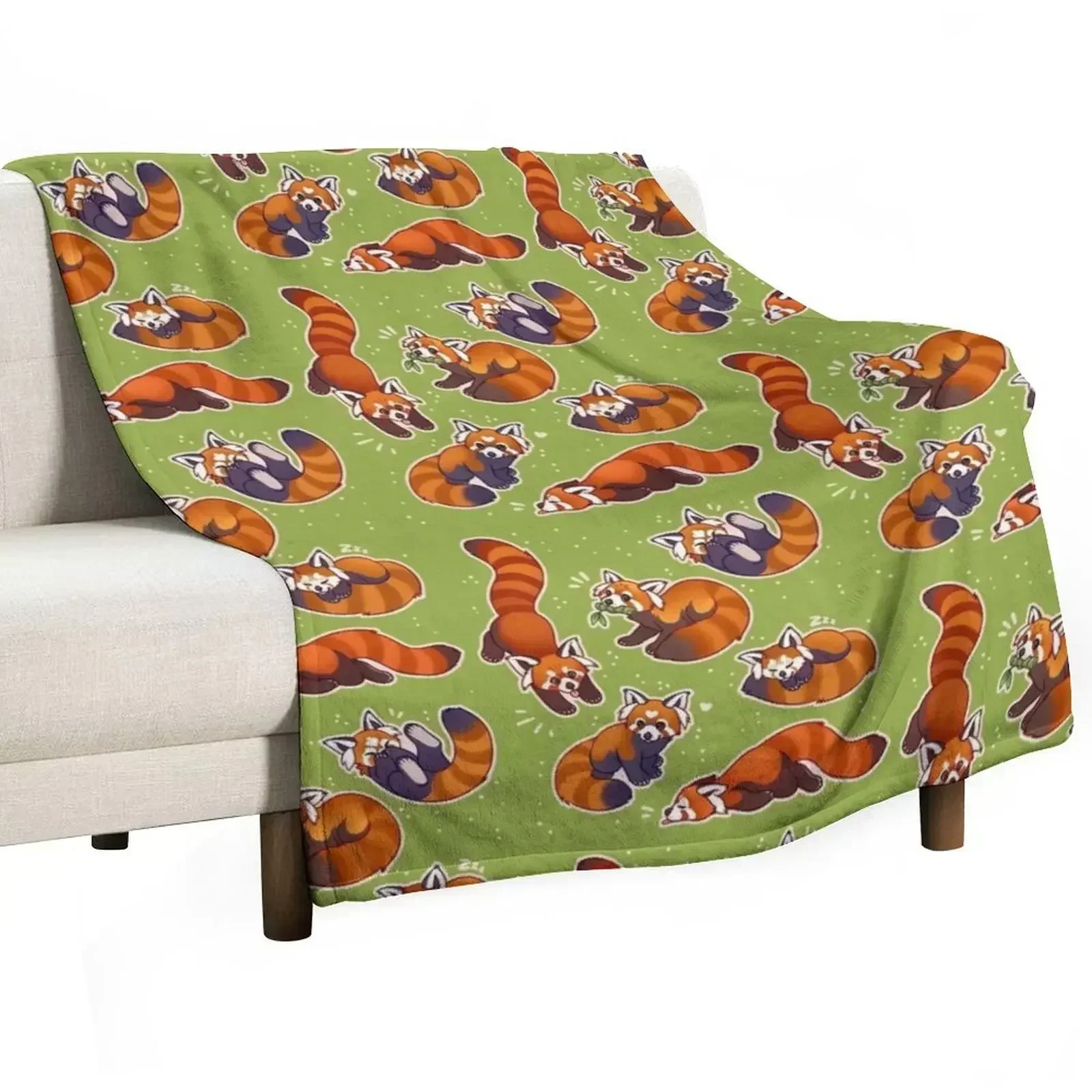 Red panda Throw Blanket Year Round Soft Comfortable Blanket for Home