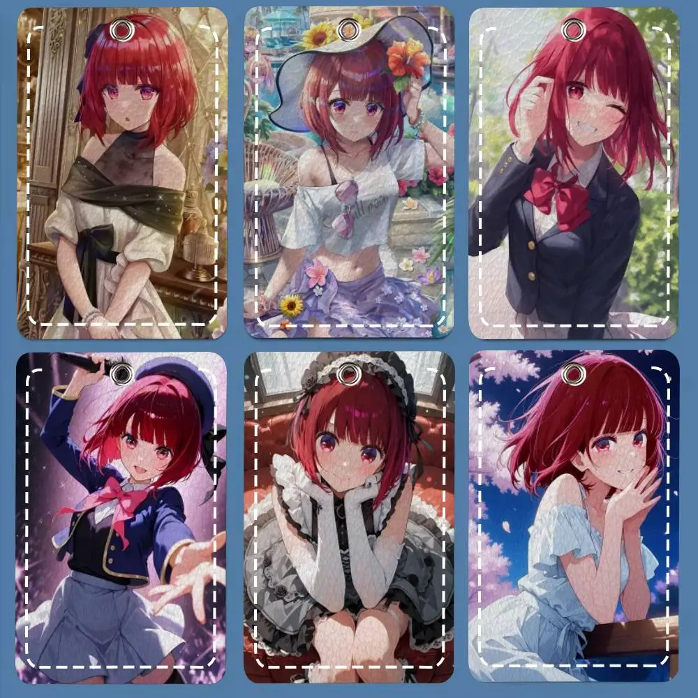 

Держатель для карт Anime Arima Kana, подходит для кредитных карт, проездных билетов, прямоугольный брелок из мягкой кожи, защитный чехол для ключей