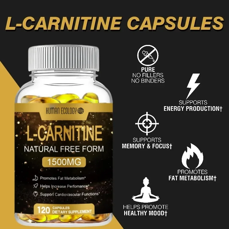 Human Ecology L-Carnitine 1,500 mg High Potency Supports Natural Energy Production, Sports Nutrition, Supports Memory/Focus