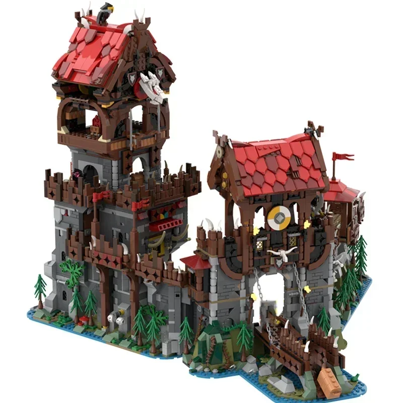 Moc Building Bricks Castle Model Wolfpack Tower & Medieval Ship Technology Modular Blocks Gifts Christmas Toys DIY Sets Assembly