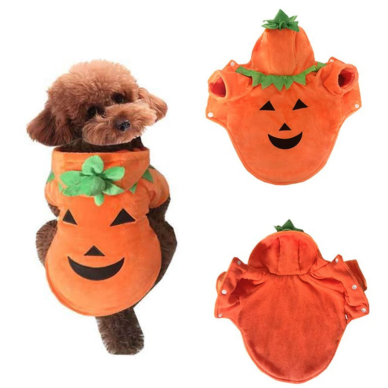 

New Pet Halloween Pumpkin Clothes High Quality Easy To Wear Cute Dress Up Small Dog Party Cosplay Hooded Sweatshirt Pet Supplies