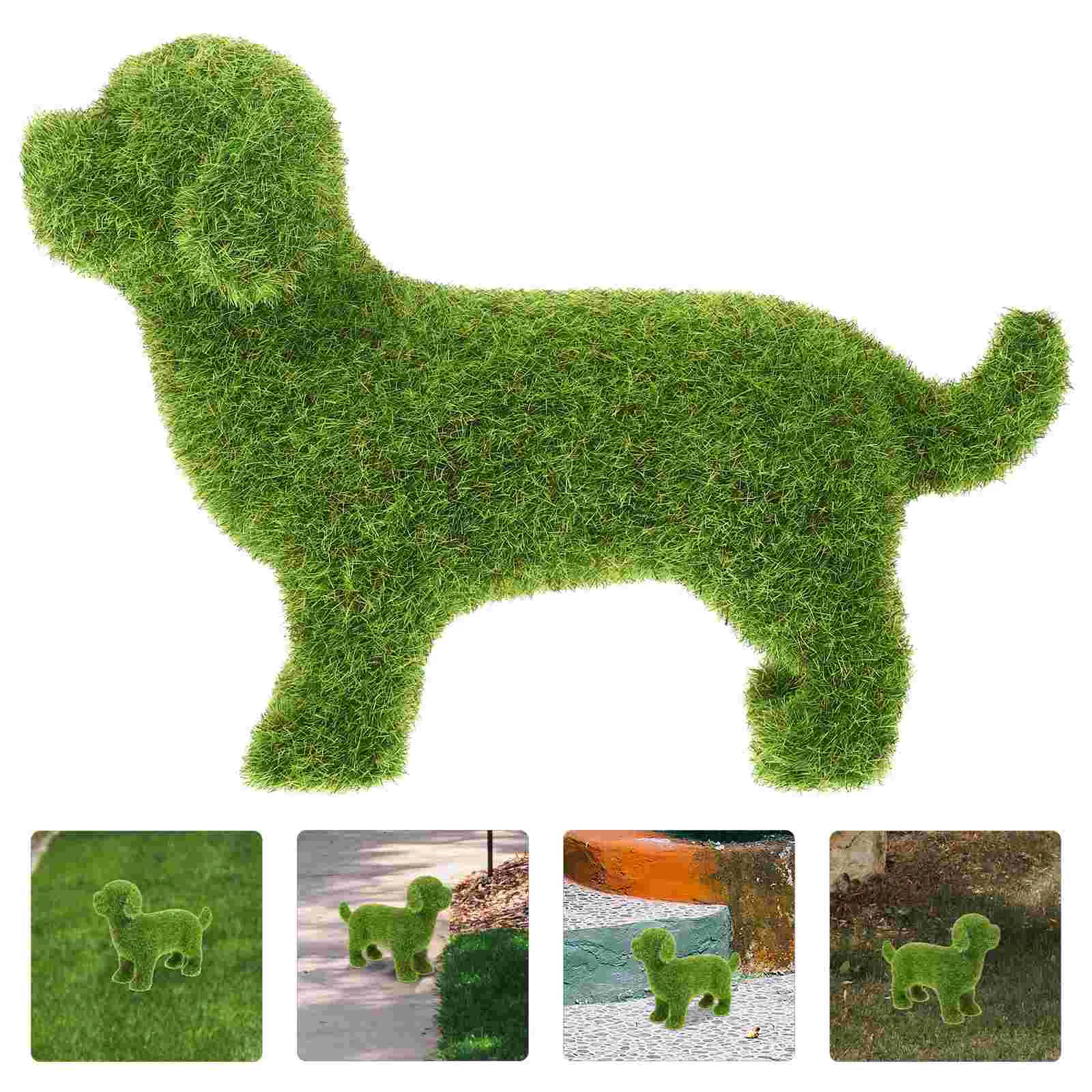 English title: Doitool Decoraciones Para Salas De Casa Pet Statues Flocking Pet Figurine Garden Havanese Garden Figurines