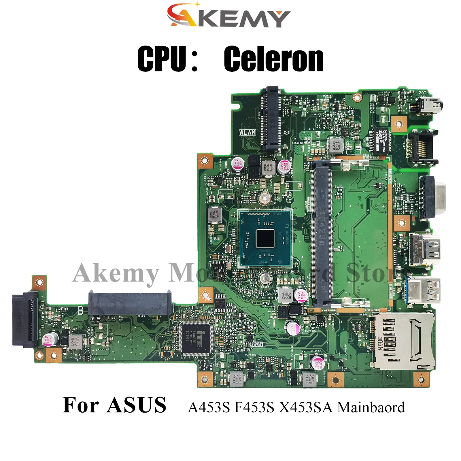 

Материнская плата для ноутбука X453SA для ASUS VivoBook X453SA F453S X453S A453S, материнская плата для ноутбука с процессором Celeron, 100% тестирование, ОК, быстрая доставка