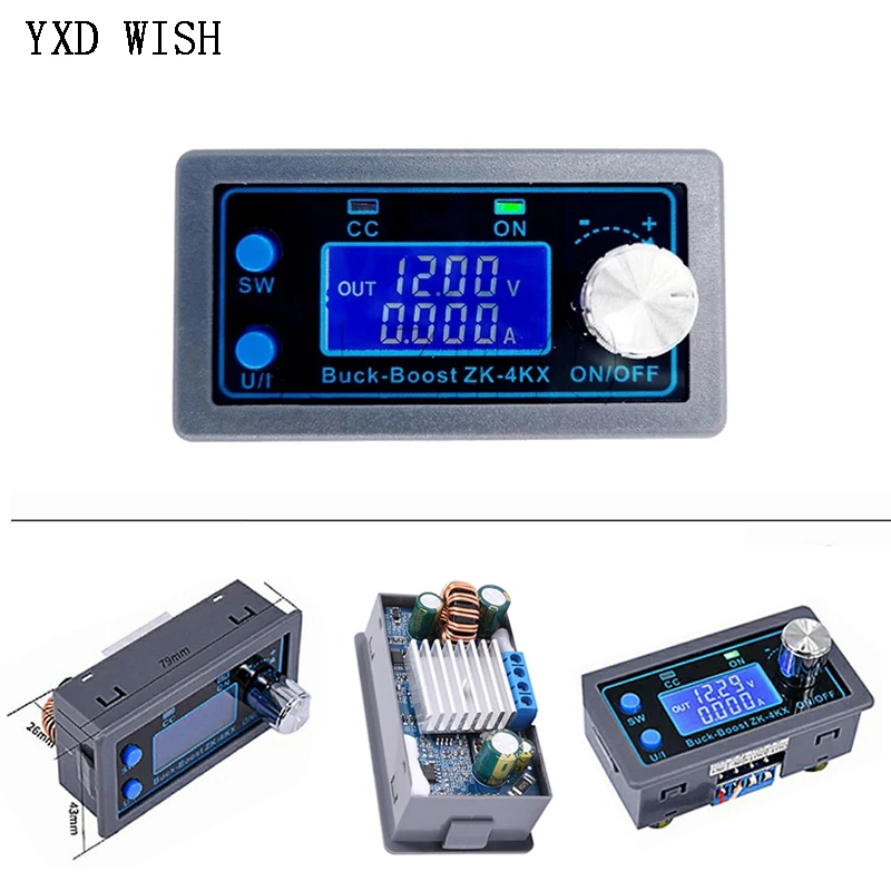 ZK-4KX DC-DC Buck Boost Converter CC CV 0.5-30V 4A 5V 6V 12V 24V Power Module Adjustable Regulated Laboratory Power Supply