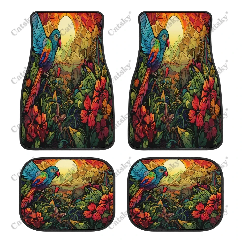 

Colorful Bird Of Rainbow Auto Floor Mats Carpet, Customized Car Floor Mats All Weather Automotive Floor Pad for Stylish
