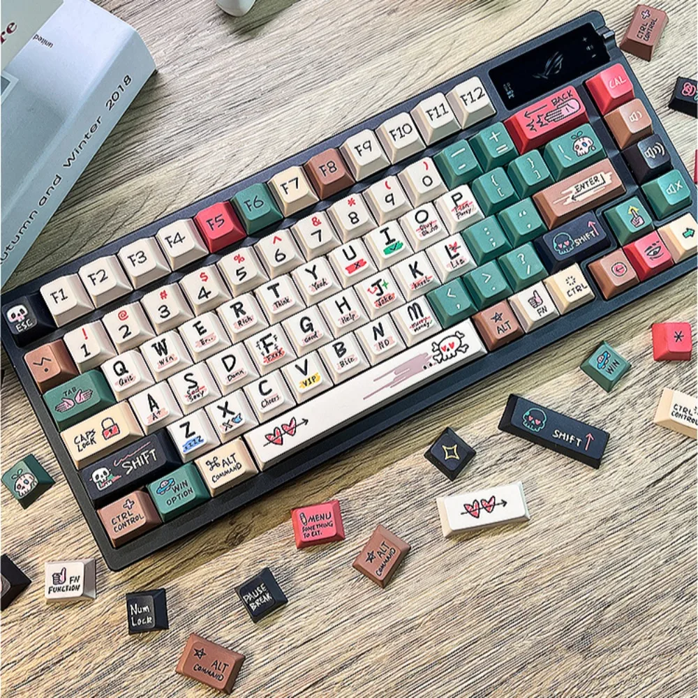 Graffiti, Keycap 144 Keys, Cherry PBT Customized, Suitable for Mechanical Gaming Keyboard Cap