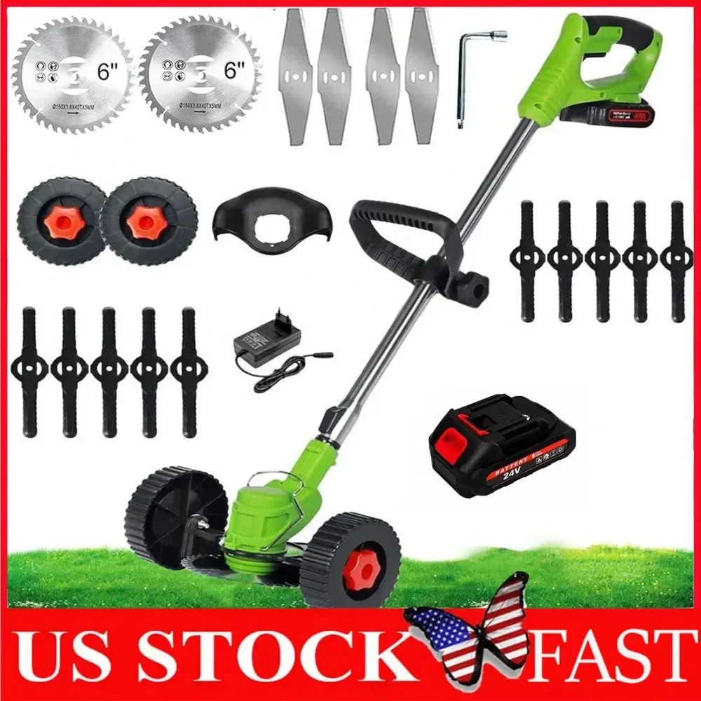

Electric String Trimmer, Cordless, For Eating And Lawn Edging 2500W Cordless Weeds Eater Electric Brush Cutter Lawn Mower Lawn