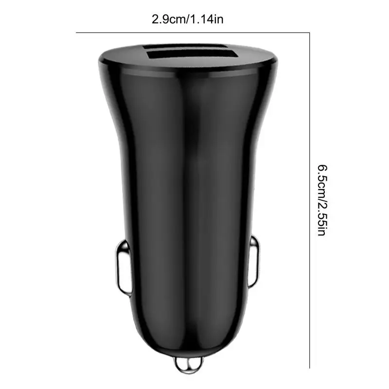 12W USB-autolader Type C Snel opladen Telefoonadapter voor telefoon Tablet Oortelefoon Oplader Auto-adapteraansluiting Voertuigoplader