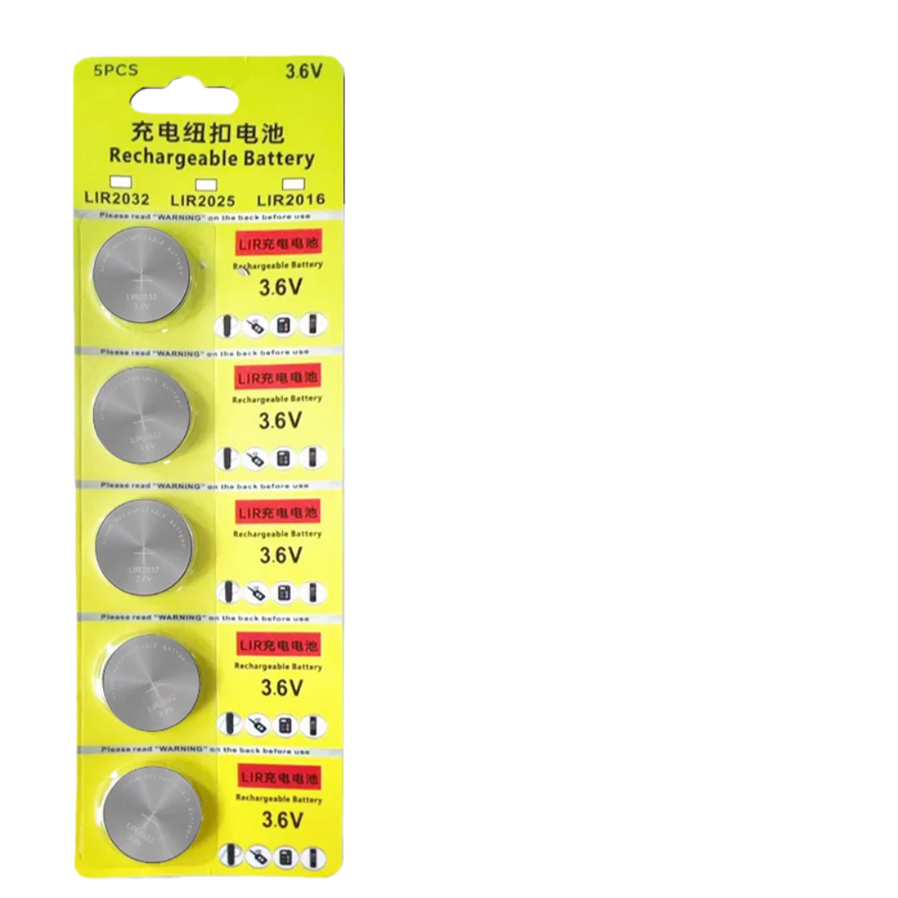 5-50PCS LIR2032 Conveniently Rechargeable Battery 2032 Lithium Charging Can Replace 3.6v 40mAH CR2032 for Watches Coin Battery view 4
