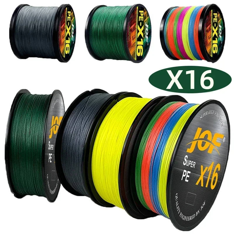 JOF PE Braided Fishing Line 300M 16 Strands Multifilament Cord 25/32/40/55/68/80/100/125/140/161LB Smooth Strong Fishing Tackle