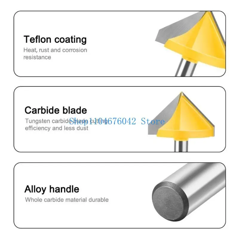 5asd Effizienter 8-mm-Schaft-V-Nut-Hartmetall-Schaftfräser-Fräser, geeignet für Holzarbeiten und Gravieren verschiedener