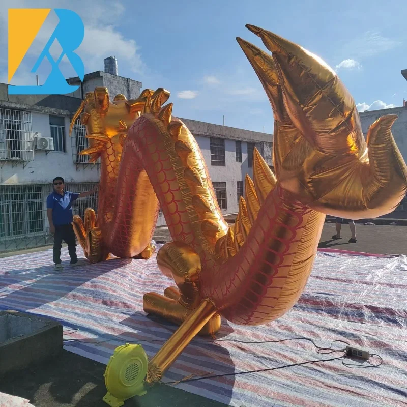 Customized Event Decorative Giant Gold Inflatable Dragon for New Year Display Toys