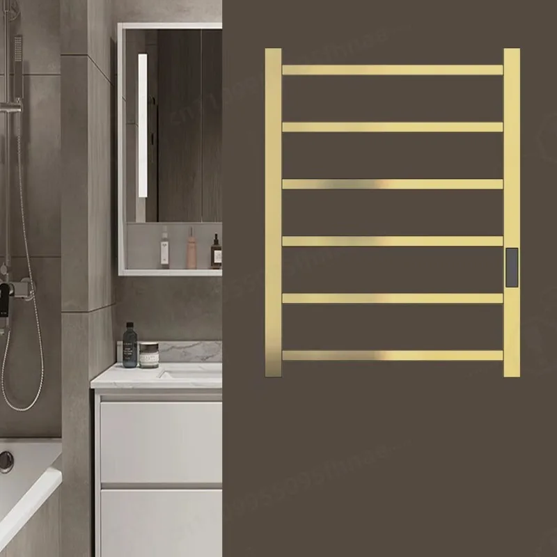 Smart Electric Heated Towel Rack, Carbon Fiber Drying Rack, Touch Screen Timing, Bathroom Constant Temperature Bath Towel Holder