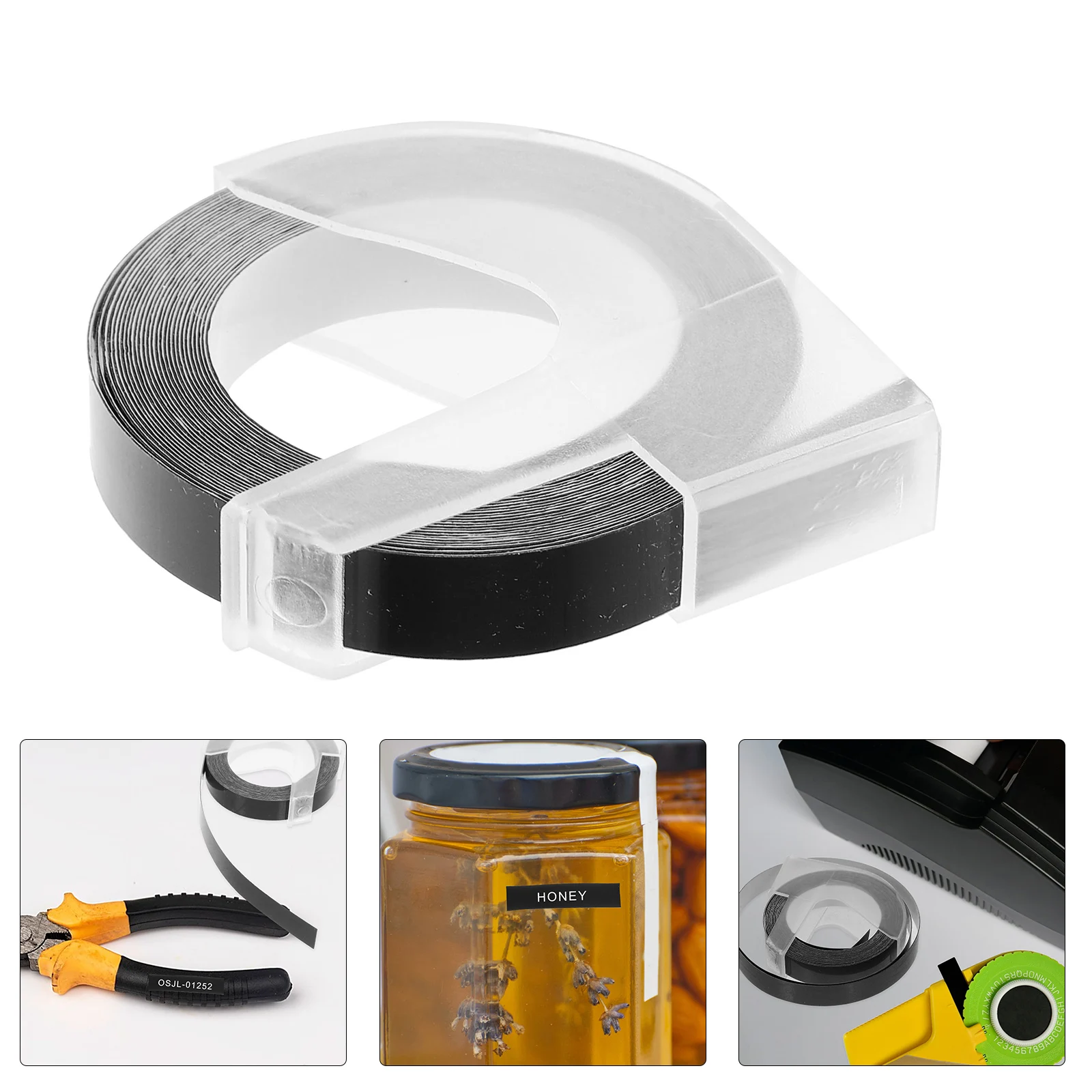 

1 рулон лент с 3D-тиснением для этикеток для ручного устройства для изготовления этикеток, многоразовые ценники многоразового использования, липкие этикетки с именами в бутылках с растениями, прочные