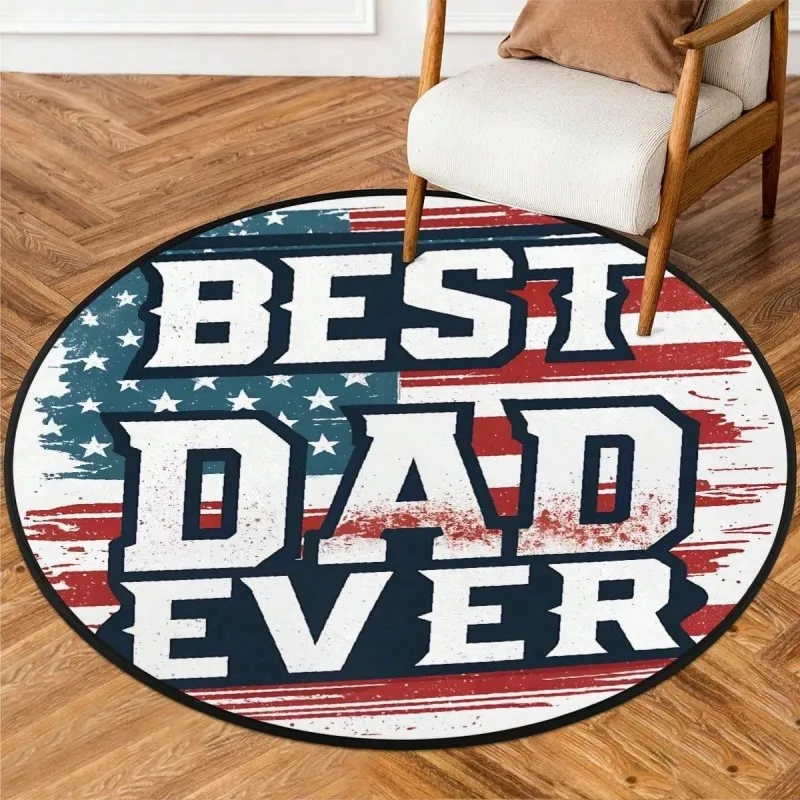 Best Dad Quote Rug Patriotic Style Letter Pattern Area Carpet Home Decor Floor Cover Living Room Bedroom Study Office Style