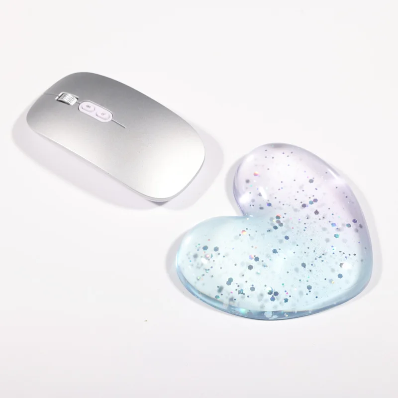 Heart Shaped Silicone Wrist Rest Ins Style Transparent Cushion for Office Gaming Ergonomic Support Cool Gel