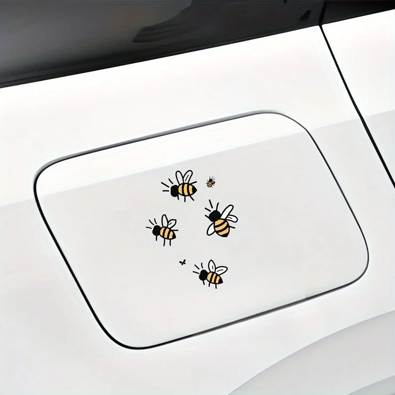 Waterproof Vinyl Honeybee Stickers Cute Weatherproof Bee Decals Decor Car Laptop Refrigerator Household Appliance Accessories