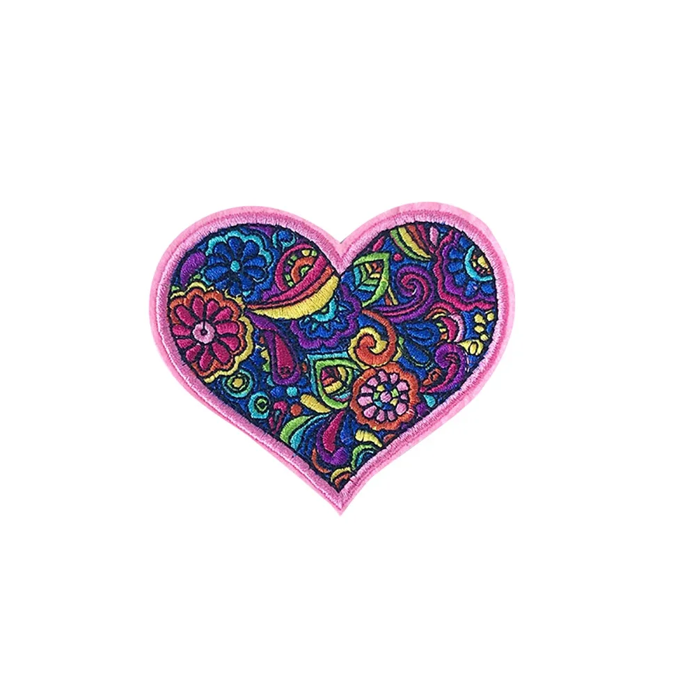 Rainbow Peace Heart Victory Hand Moon And Sun Pattern Patches Iron Sewing On Patches Applique For Clothes Bag Jacket Decoration