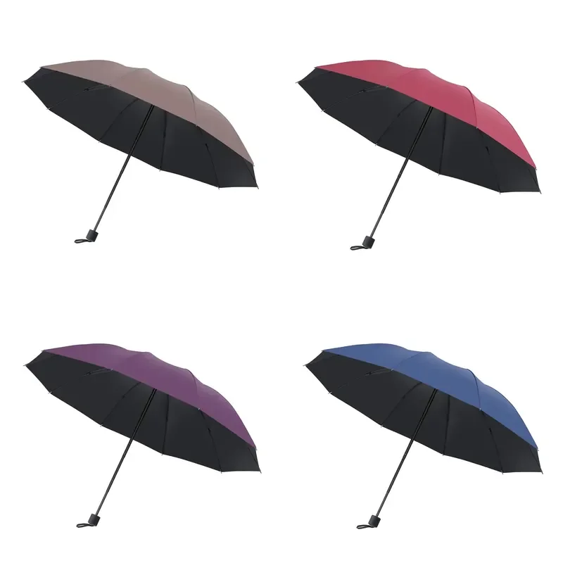 10PCS 23 Inch Panel Umbrella for 3 Person with Logo Sunny Rain UV Protection Wholesale