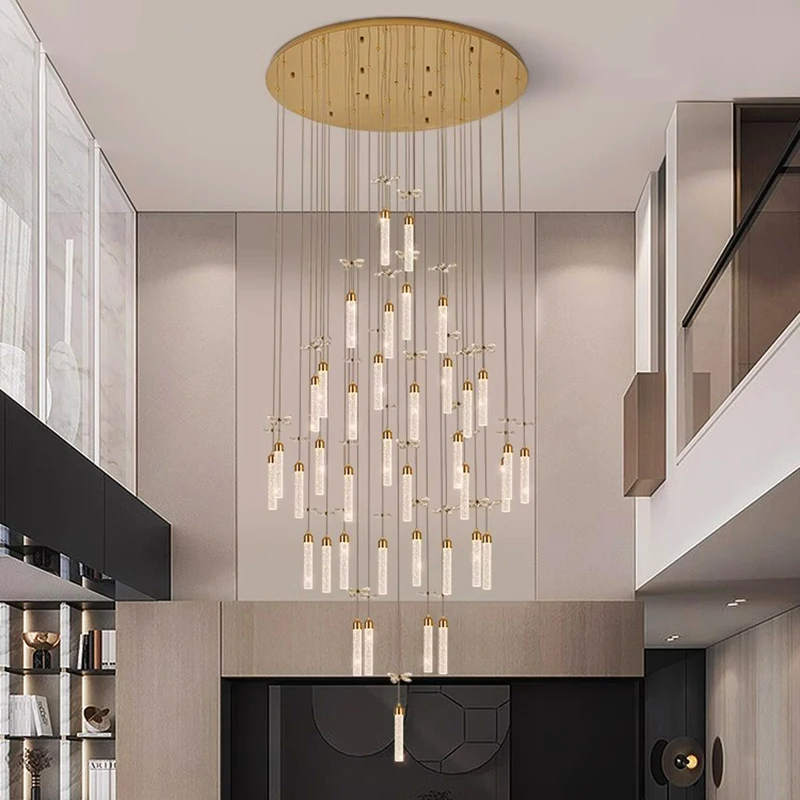 Nordic Pendant Lights for Home Decoration, Stair Chandelier, Sala de estar e jantar, Luz de teto, Iluminação interna