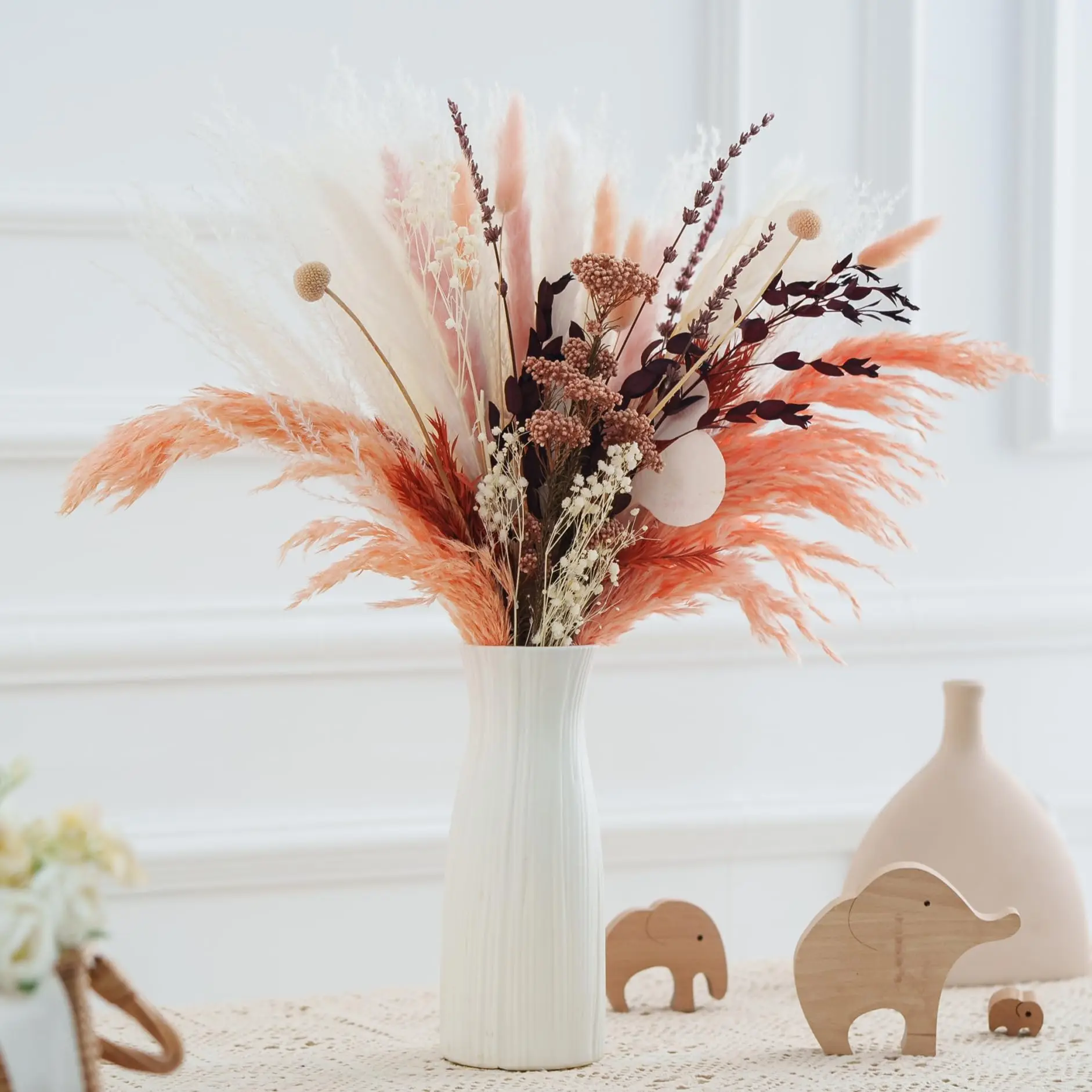 Fall Decor Pampas Grass Bouquet สําหรับ Boho Decor, Pampas Grass Decor ดอกไม้ช่อดอกไม้การจัดดอกไม้, ห้อง, ตกแต่งงานแต่งงาน