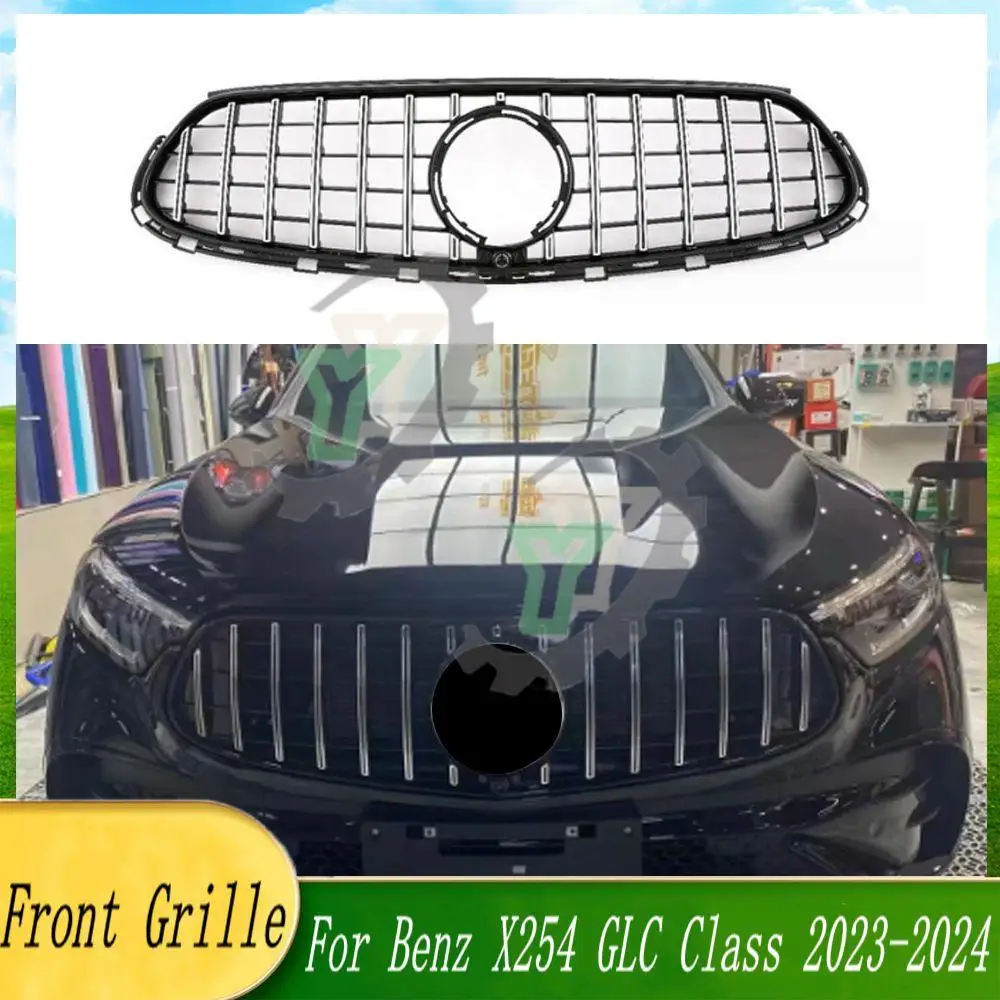 

Car Front Bumper Upper Grille GT Style Racing Grill For Mercedes-Benz X254 GLC Class GLC200 GLC220 GLC260 GLC300 AMG 2023-2024