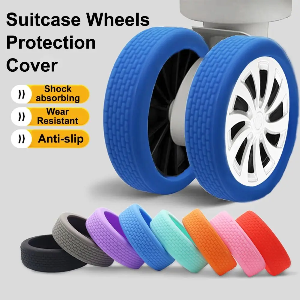8PCS/Set Silicone Travel Luggage Caster Shoes with Silent Sound Reduce Wheel Wear Suitcase Wheels Protection Cover