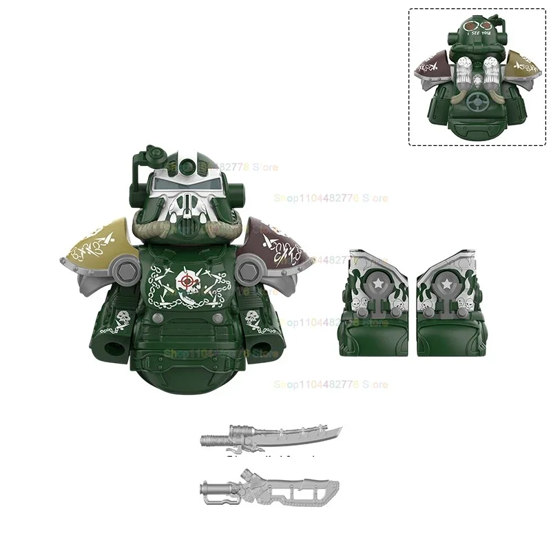 W1352 1353 1354 1355 figuras de jogo figuras de ação montagem cena tijolos armadura soldados acessórios blocos de construção diy brinquedos presentes