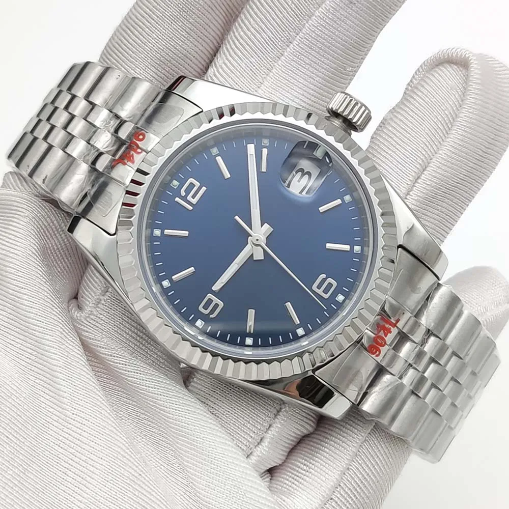 Reloj Mecánico totalmente automático, cristal de zafiro, tres colores, acero inoxidable, resistente al agua, 36mm, nuevo