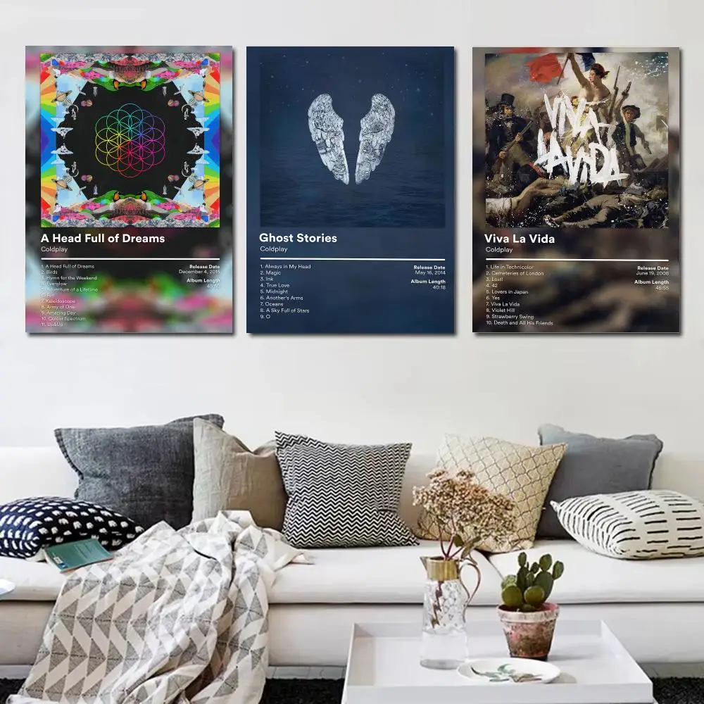 Legendary Band C-Coldplay Poster Music Album Wall Art Print Room Decoration for Bedroom Living Room Office Home Decor Gift