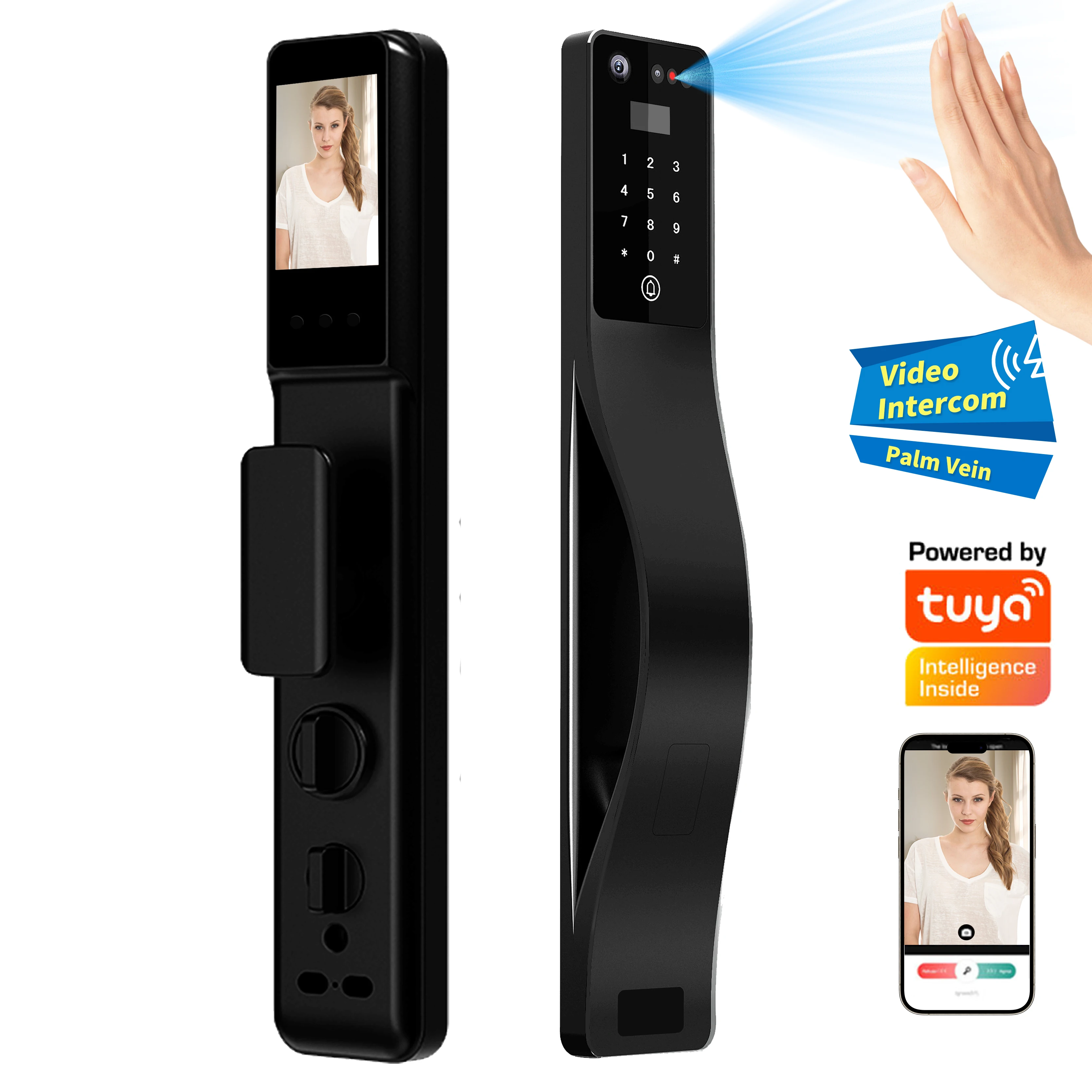 2025 Tuya Wifi Smart Fingerprint Lock Cerradura Inteligente Digital Safe Door with Camera Smart Door Locks for Home Use