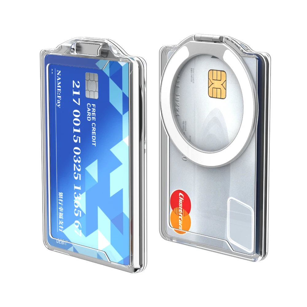 For Magsafe Wallet Phone 360 Rotating Magnetic Bracket Clear Card Bag Unisex Strong Adsorption Double Sided‌ Credit Card Holder