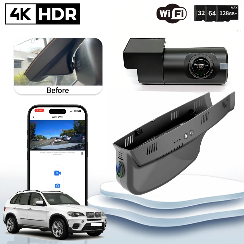

Plug and Play UHD 4K 2160P Car dvr Camera Dash Cam For BMW F25 X3 2011 5 series F10 528i 2010 520D F11 2012 Night Vision Dashcam