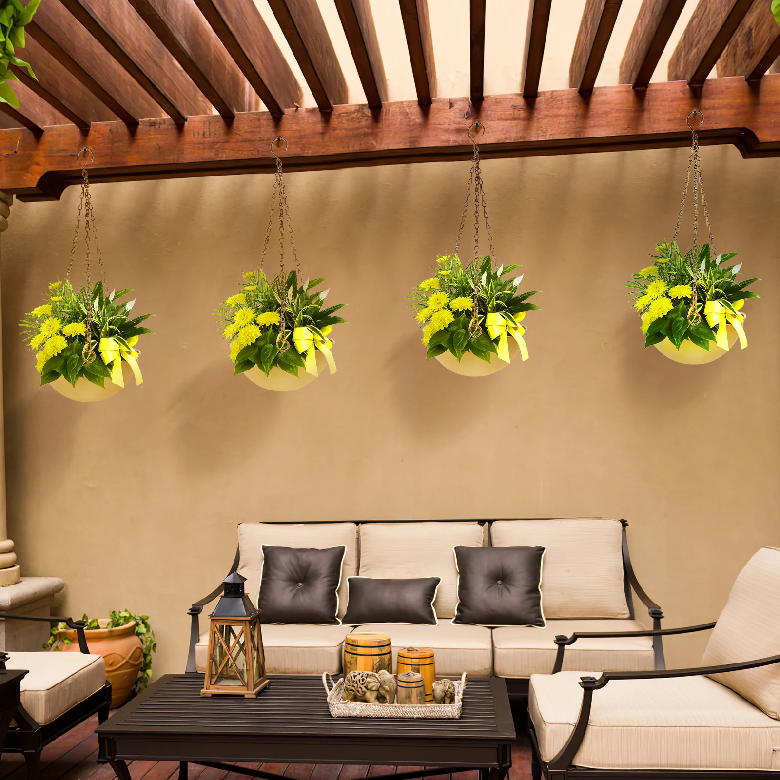 

Hanging Durable Durable Plastic Planter for Balcony Garden Hanging Planter White Container
